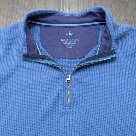 Tailorbyrd | Men's Large Blue Quarter-Zip Sweater - Picture 2 of 5